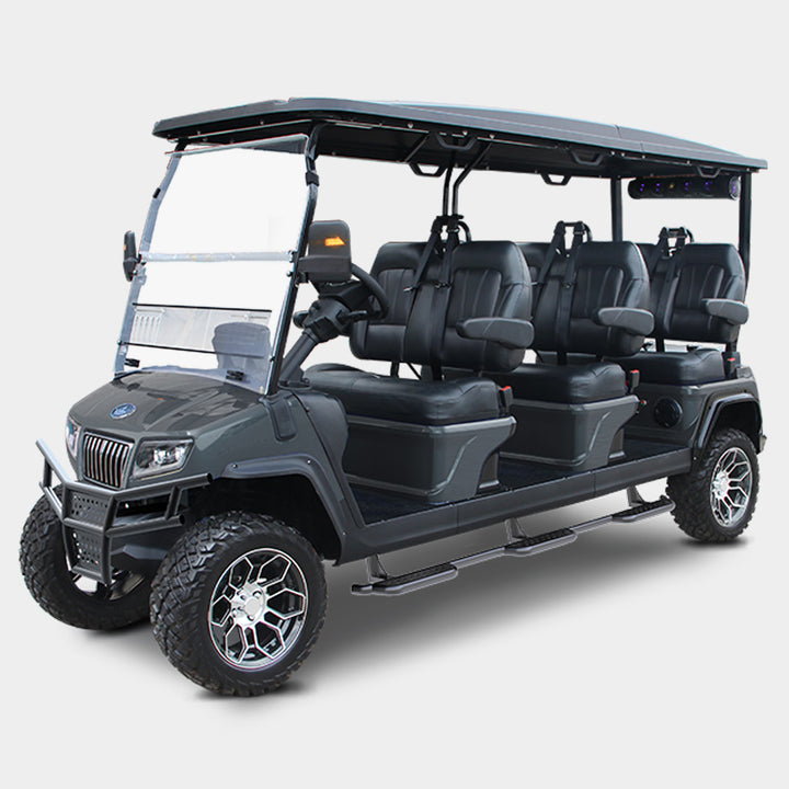 New 2023 Evolution D5 Maverick 6-Seater Electric Golf Car (Lithium), Arctic Gray