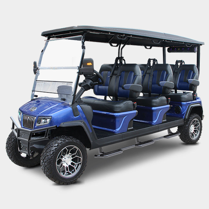 New 2023 Evolution D5 Maverick 6-Seater Electric Golf Car (Lithium), Portimao Blue