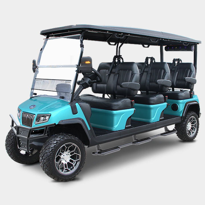 New 2023 Evolution D5 Maverick 6-Seater Electric Golf Car (Lithium), Sky Blue