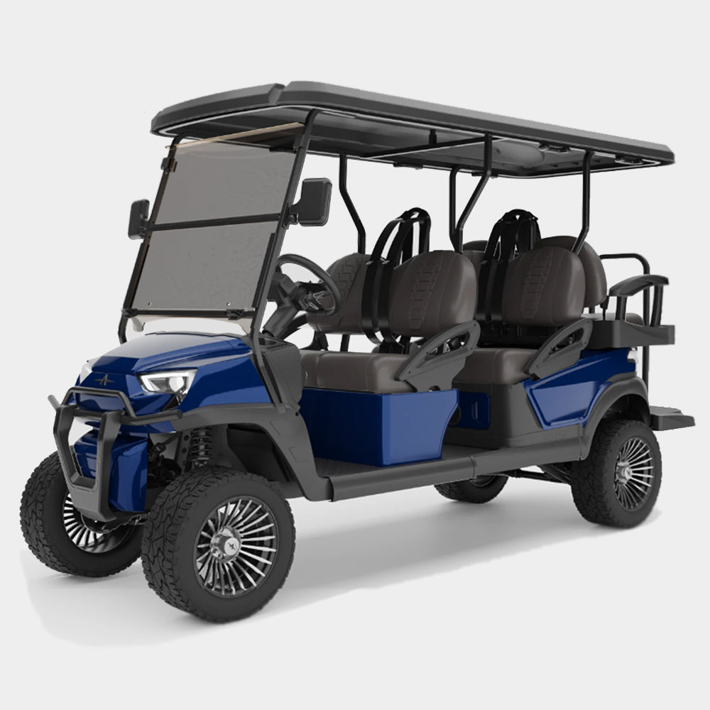 New 2024 Atlas 6 Passenger Lifted Electric Golf Car (Lithium), Cobalt Blue