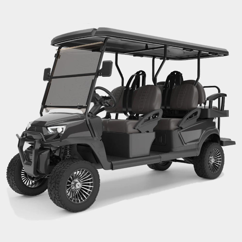 New 2024 Atlas 6 Passenger Lifted Electric Golf Car (Lithium), Slate Gray