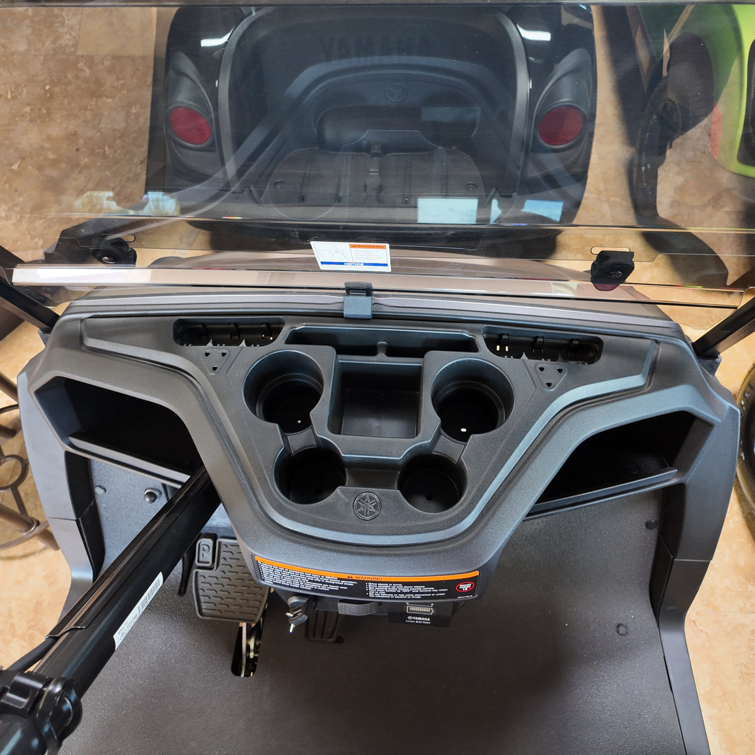 Golf cart center console with cup holders