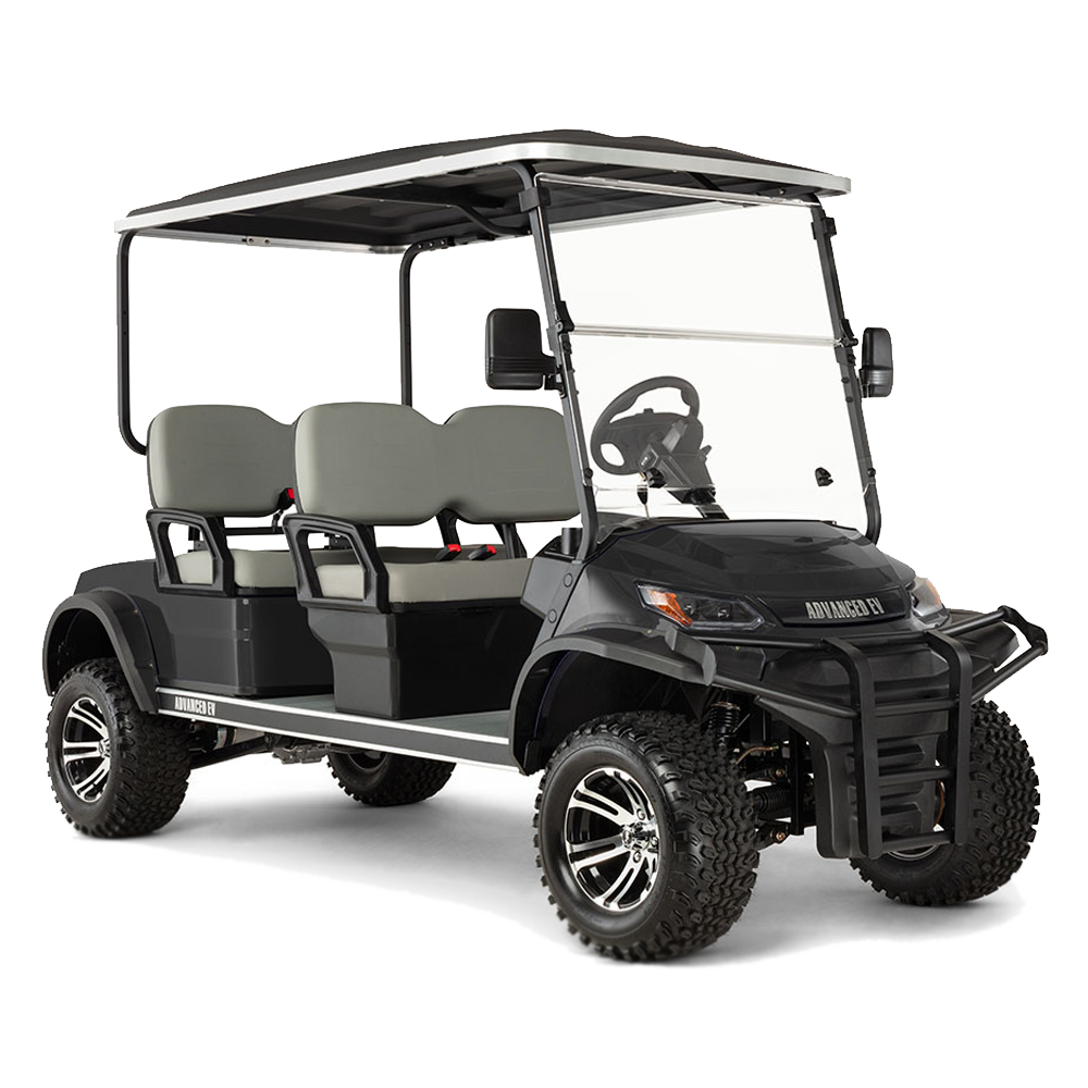 New 2023 Advanced-EV Advent 4FL Personal 4-seater Lifted Electric Golf Car (Lithium), Black
