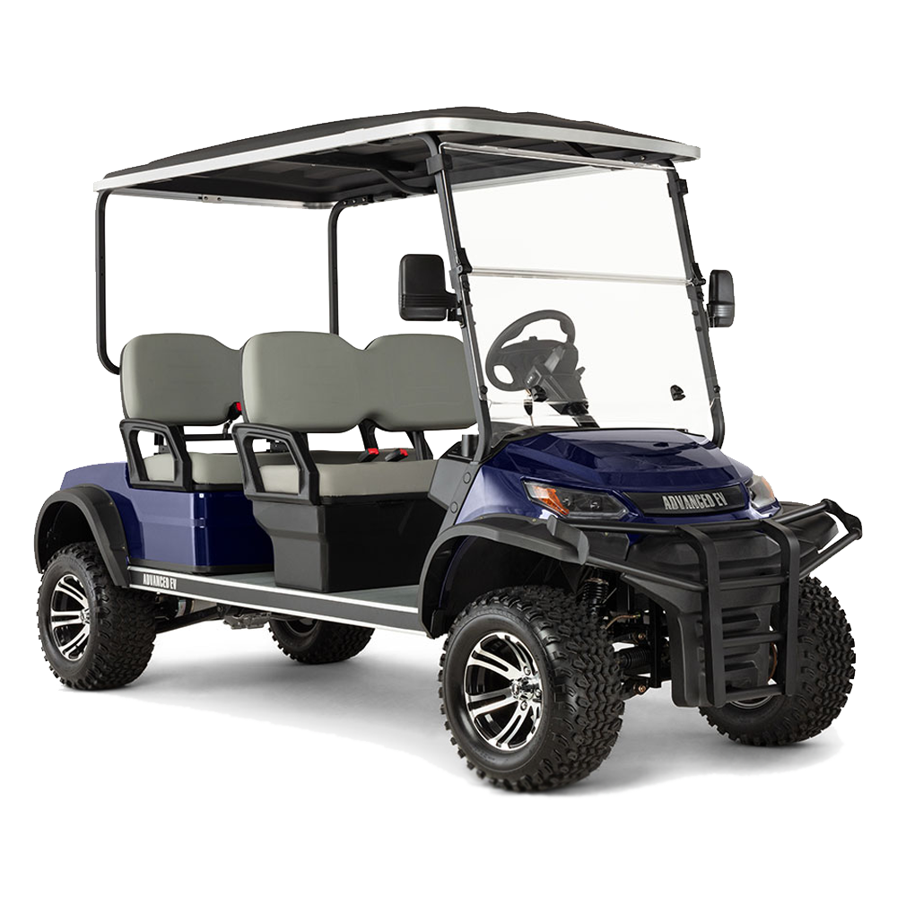 New 2023 Advanced-EV Advent 4FL Personal 4-seater Lifted Electric Golf Car (Lithium), Metallic Blue