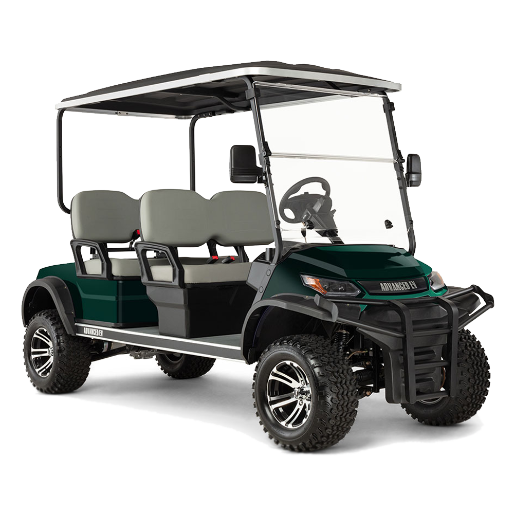 New 2023 Advanced-EV Advent 4FL Personal 4-seater Lifted Electric Golf Car (Lithium), Metallic Green