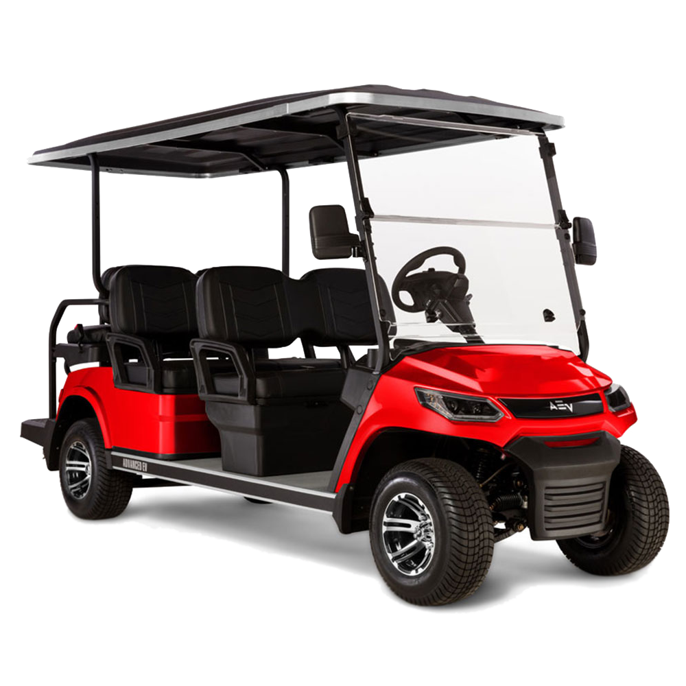New 2023 Advanced-EV Advent 6 Personal 6-seater Electric Golf Car (Lithium), Metallic Red