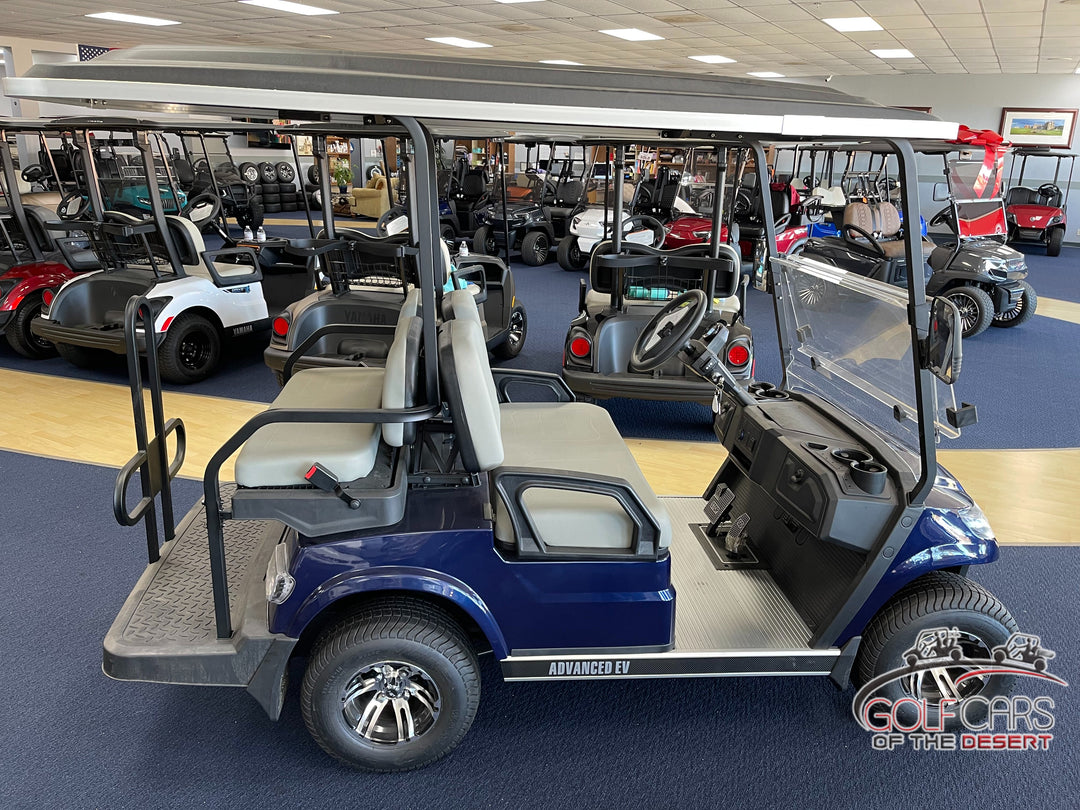 New 2023 Advanced-EV Advent 4 Personal 4-seater Electric Golf Car (Lithium), Metallic Blue