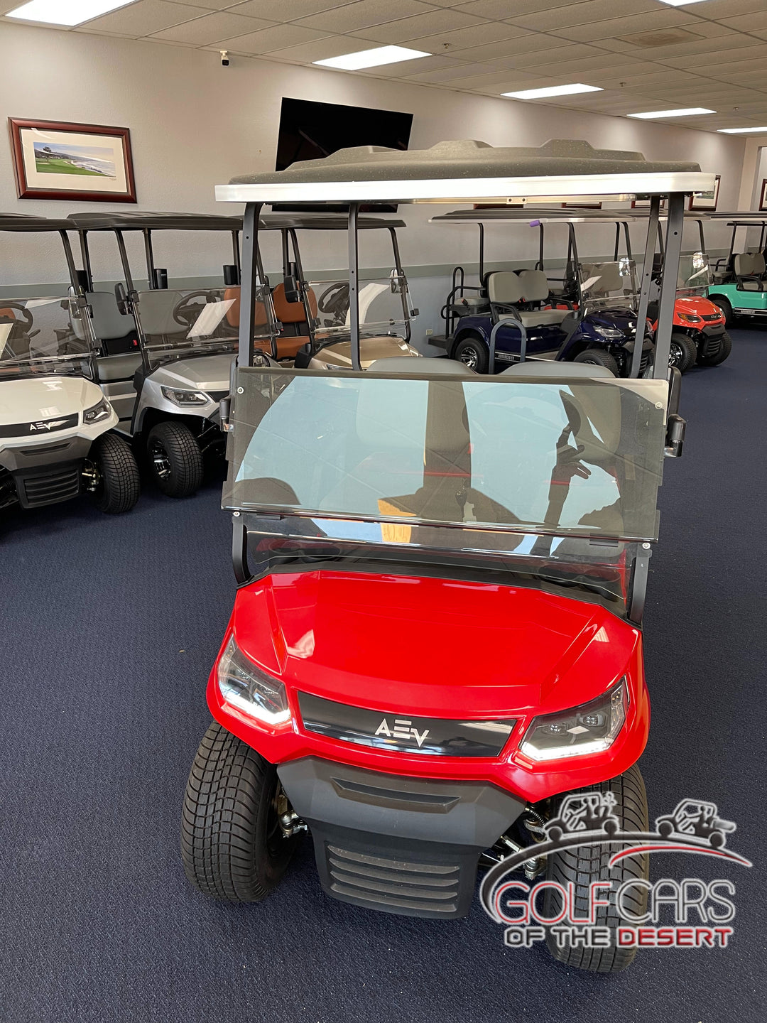 New 2023 Advanced-EV Advent 4 Personal 4-seater Electric Golf Car (Lithium), Metallic Red