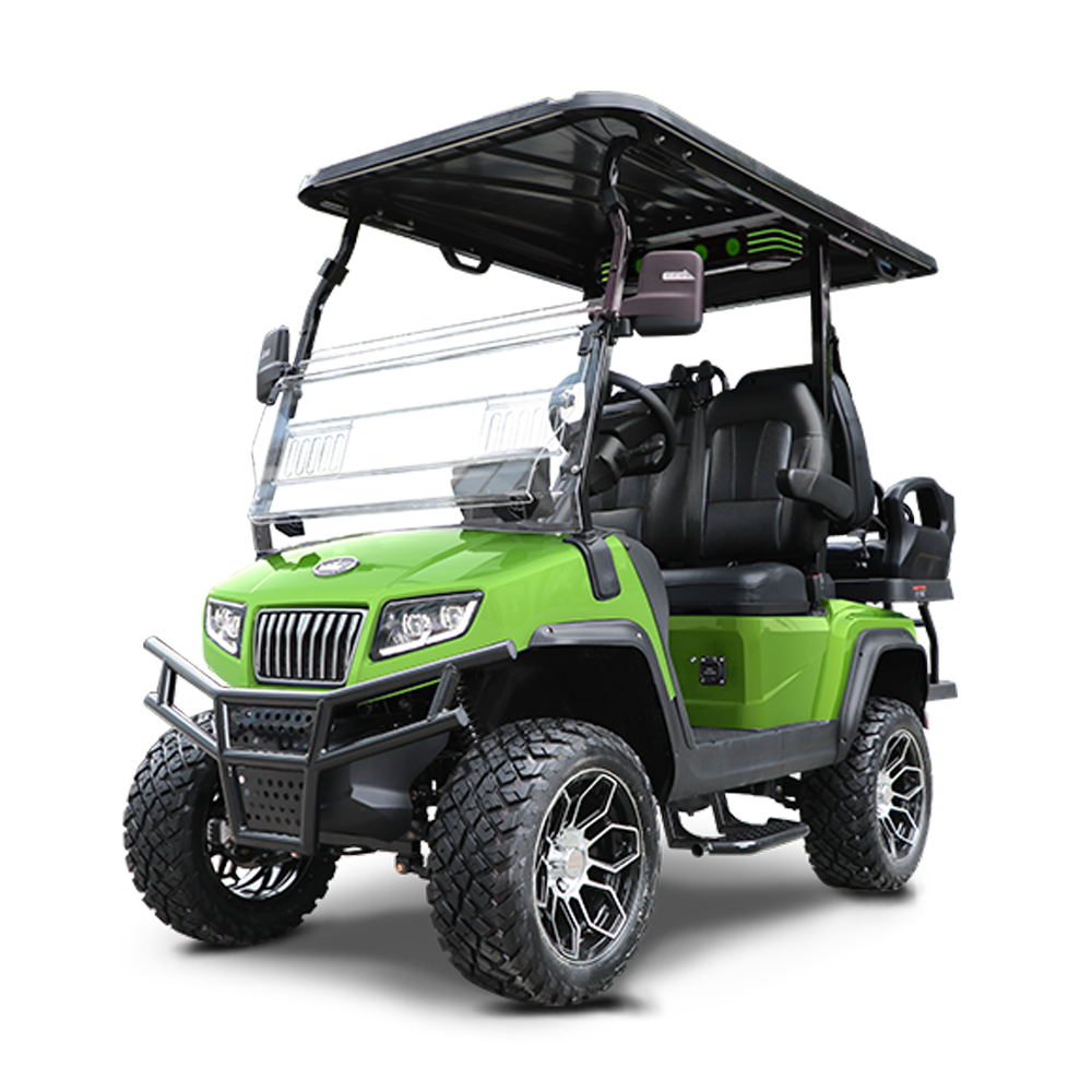 New 2024 Evolution D5 Maverick 2+2 4 Seater Electric Golf Car, Lime Green