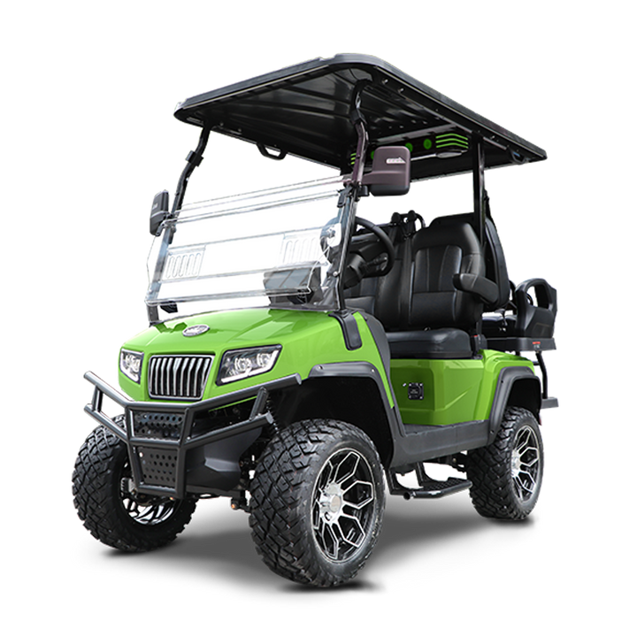 New 2024 Evolution D5 Maverick 2+2 4 Seater Electric Golf Car, Lime Green