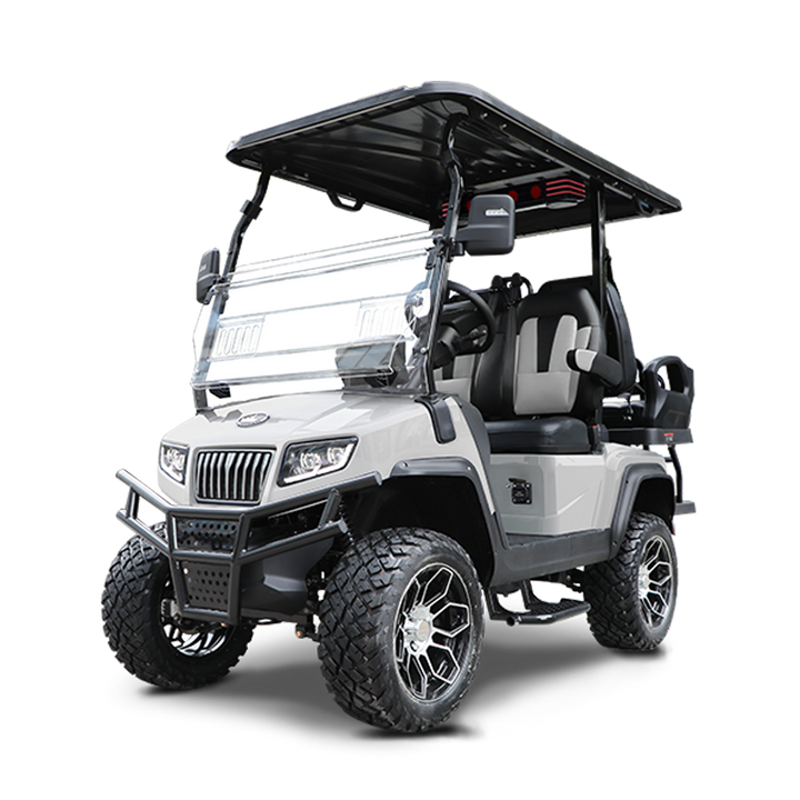 New 2024 Evolution D5 Maverick 2+2 4 Seater Electric Golf Car, Mineral White
