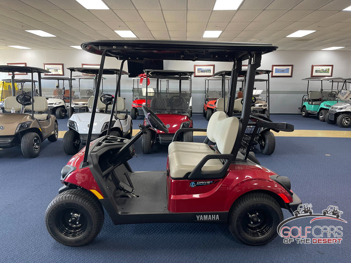 New 2023 Yamaha Drive2 PTV Personal 2-seater Electric Golf Car (Lithium-Ion), Coral Red