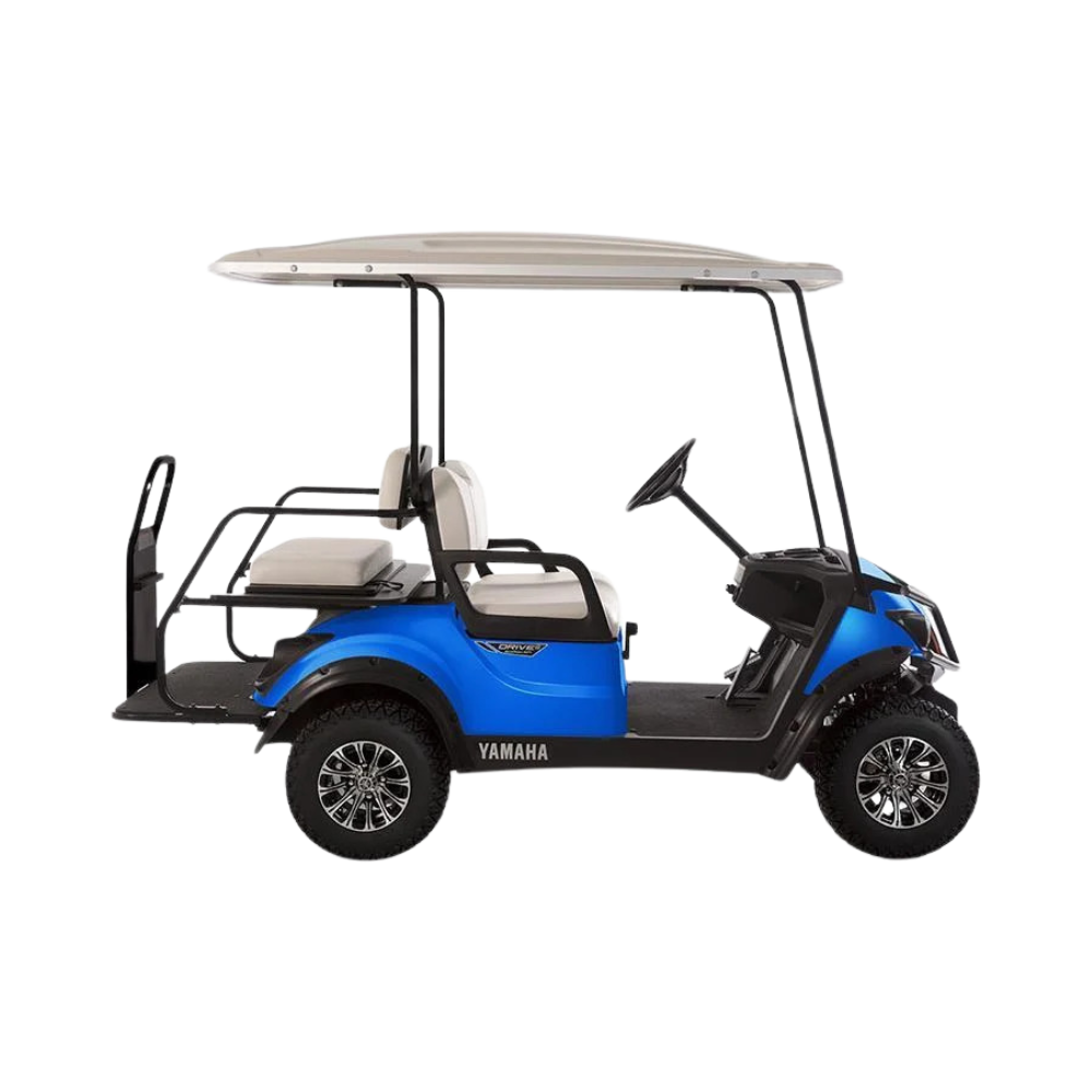 New 2023 Yamaha Adventurer Sport 2+2 Personal 4-seater Electric Golf Car (Lead Acid), Aqua Blue