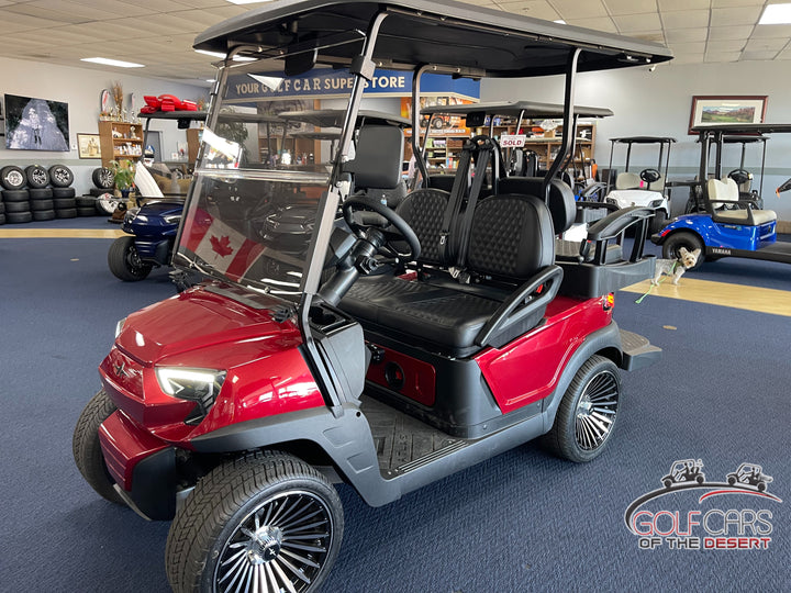 New 2024 Atlas 4 Passenger Personal Electric Golf Car (Lithium), Ruby Red