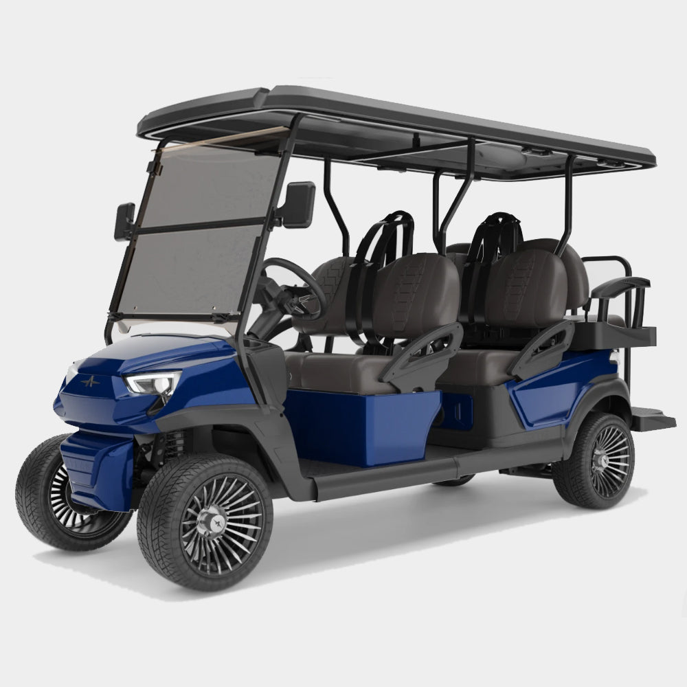 New 2024 Atlas 6 Passenger Electric Golf Car (Lithium), Cobalt Blue