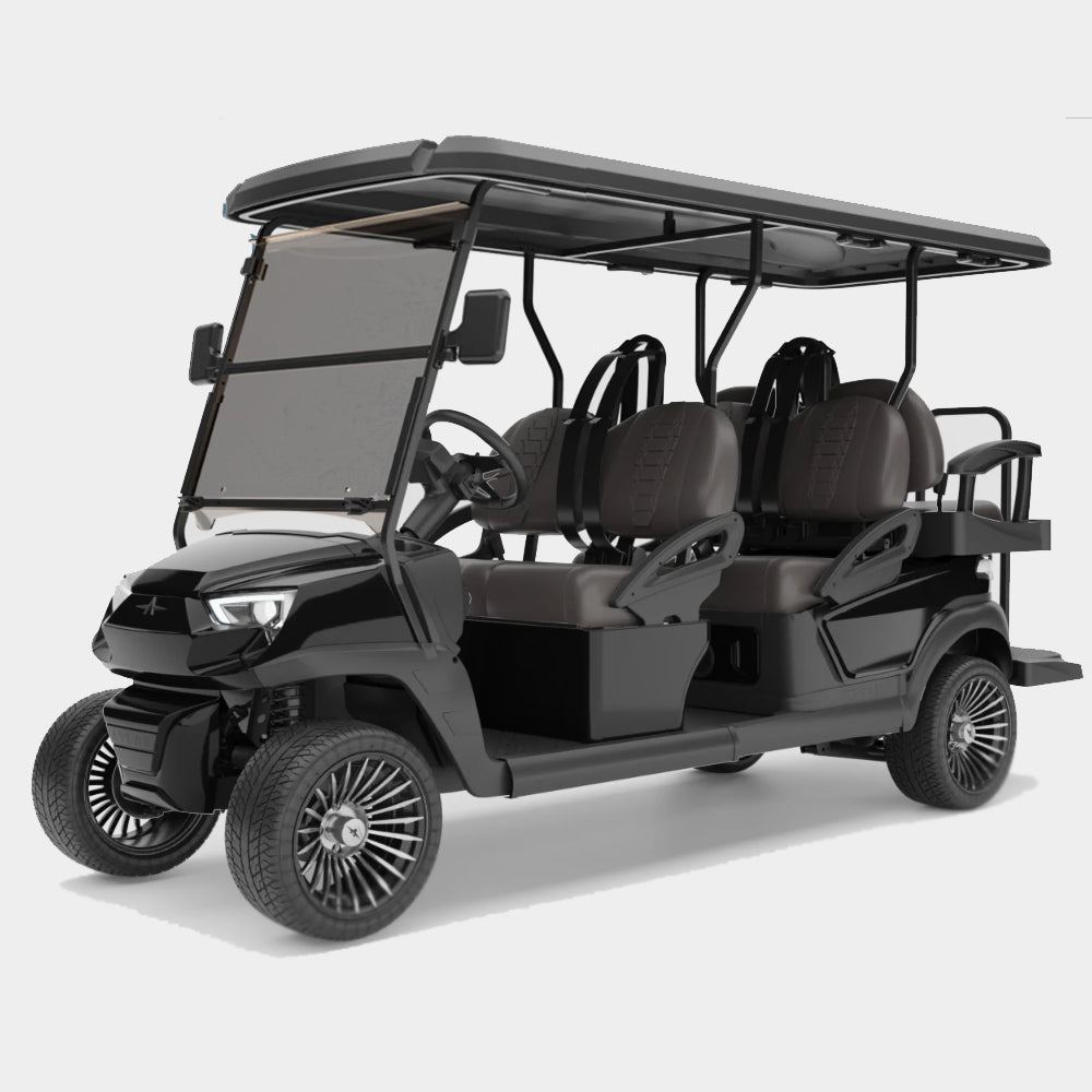New 2024 Atlas 6 Passenger Electric Golf Car (Lithium), Jet Black