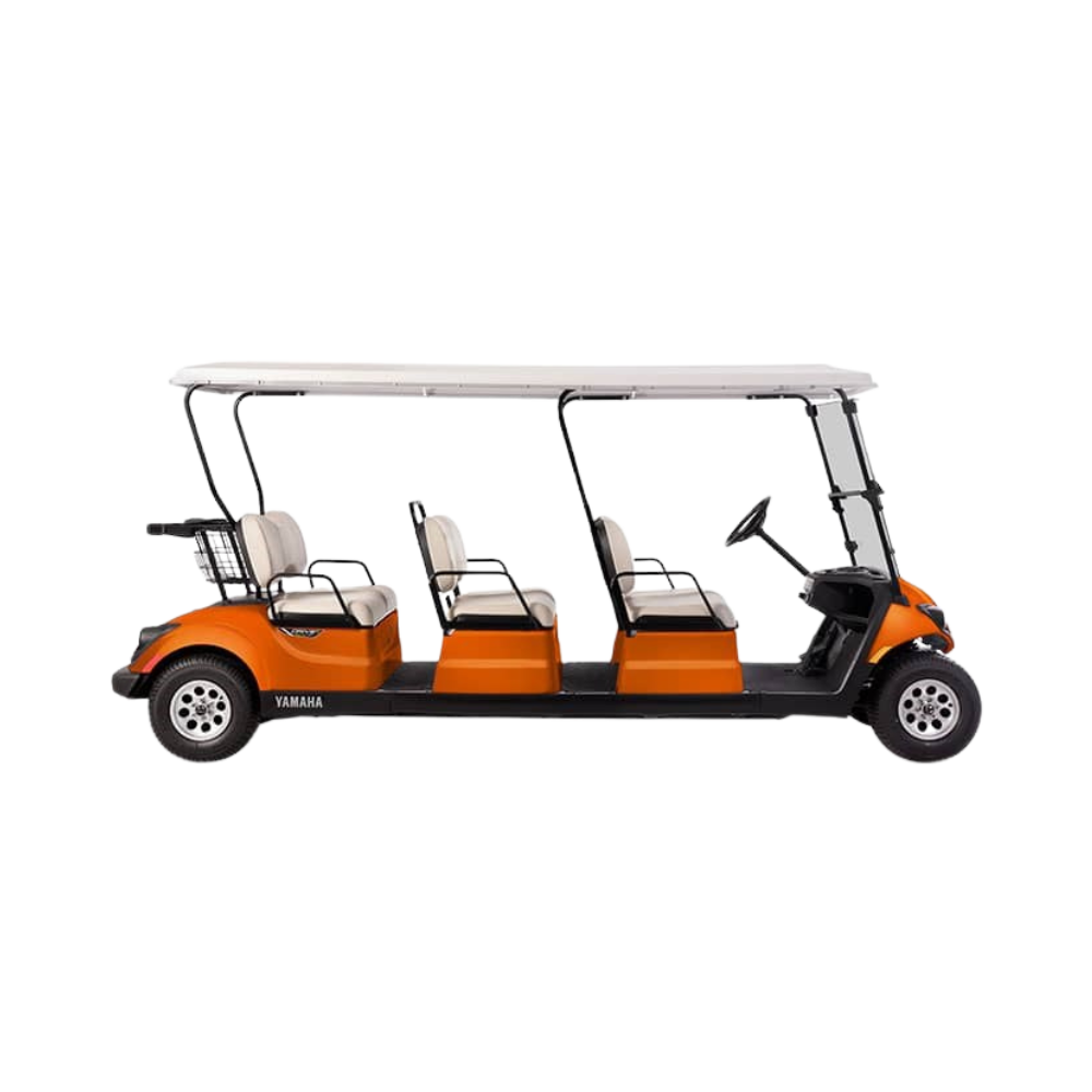 New 2023 Yamaha Concierge 6 Personal 6-seater Electric Golf Car (Lithium-Ion), Atomic Flame